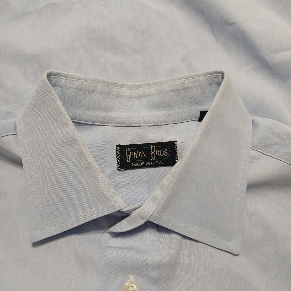 Gitman Bros Men's Long Sleeve Blue Cotton Oxford Button Shirt Size L (16.5-34) - Picture 6 of 11